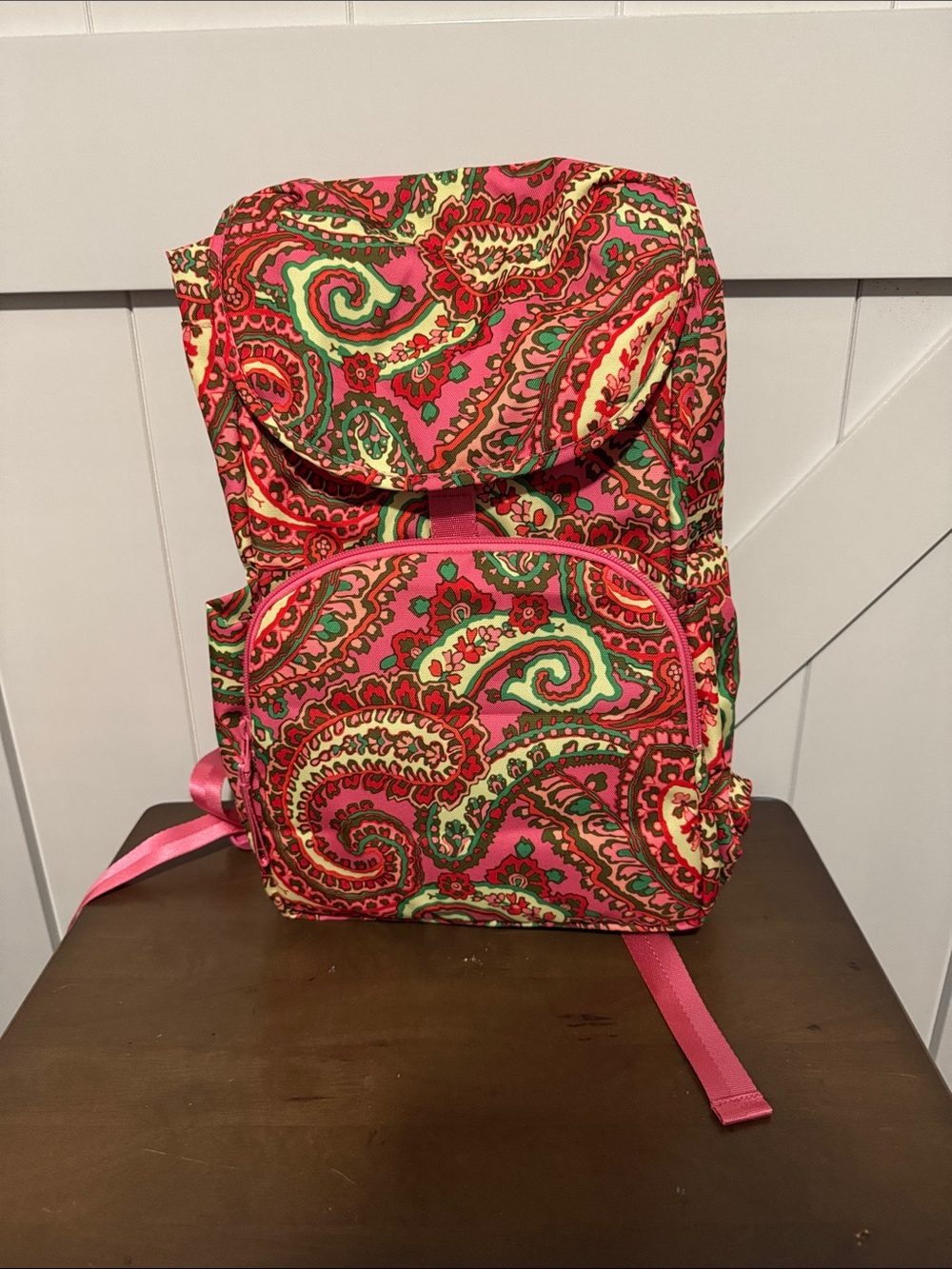 Vera Bradley Capri Pink Paisley Drawstring Backpack